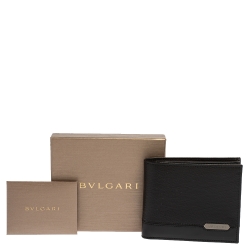 Bvlgari Black Leather Bifold Wallet