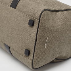 Bvlgari Black/Beige Coated Canvas Duffle Bag