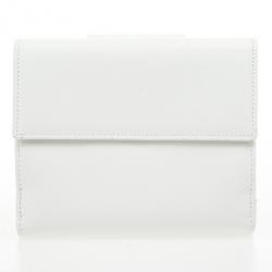Bvlgari White Compact Flap Wallet