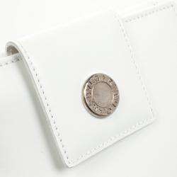 Bvlgari White Compact Flap Wallet