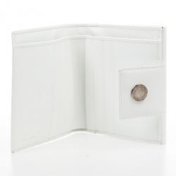 Bvlgari White Compact Flap Wallet
