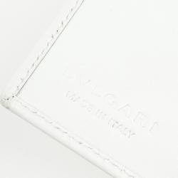 Bvlgari White Compact Flap Wallet