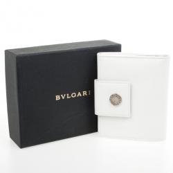 Bvlgari White Compact Flap Wallet