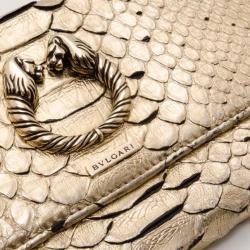 Pre Owned Bvlgari Gold Python Wallet