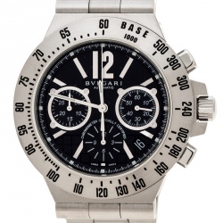 Pre Owned Bvlgari Black Stainless Steel Diagono Professional Terra CH40STA Men's Wristwatch 40 mm