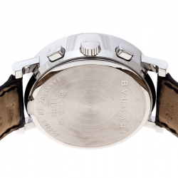 Pre Owned Bvlgari Black Stainless Steel Chronograph BB38SLCH Men's Wristwatch 38 mm