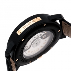 Pre Owned Bvlgari Black Carbongold Via Dei Condotti 10 Roma Men's Wristwatch 40 mm