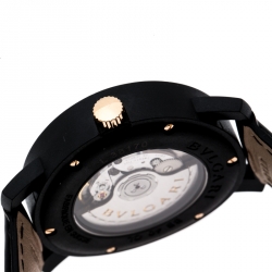 Pre Owned Bvlgari Black Carbongold Via Dei Condotti 10 Roma Men's Wristwatch 40 mm