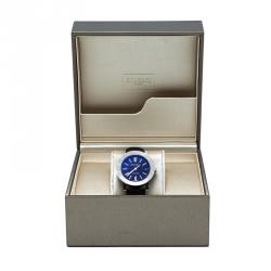 Pre Owned Bvlgari Black Dial Stainless Steel Leather Men's Watch 41MM