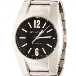 Pre Owned Bvlgari Black Stainless Steel Ergon EG40S Men's Wristwatch 40 mm