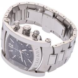 Pre Owned Bvlgari Gray Stainless Steel Ashoma 44 Chrono AA44SCH Men's Wristwatch 44 MM