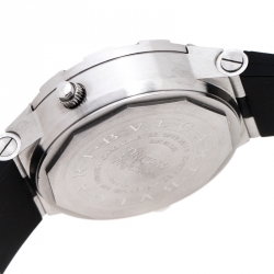 Pre Owned Bvlgari White Stainless Steel Diagono GMT Fly Back Chronograph GMT40SFB Men's Wristwatch 40 mm