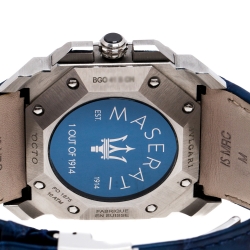 Pre Owned Bvlgari Blue Stainless Steel Octo Maserati Chronograph Men's Wristwatch 41MM