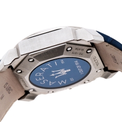 Pre Owned Bvlgari Blue Stainless Steel Octo Maserati Chronograph Men's Wristwatch 41MM