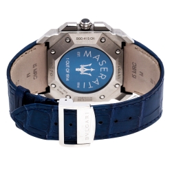 Pre Owned Bvlgari Blue Stainless Steel Octo Maserati Chronograph Men's Wristwatch 41MM