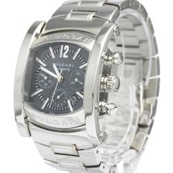 Pre Owned Bvlgari Gray Stainless Steel Assioma Chronograph Automatic AA44SCH Men's Wristwatch 44 MM
