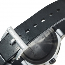 Pre Owned Bvlgari Silver Aluminium & Rubber Diagono AL38TA Men's Wristwatch 38 mm