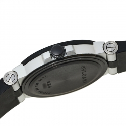 Pre Owned Bvlgari Silver Aluminium & Rubber Diagono AL38TA Men's Wristwatch 38 mm