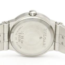 Pre Owned Bvlgari Black Stainless Steel LC 35 S Diagono Automatic Men's Wristwatch 35 mm
