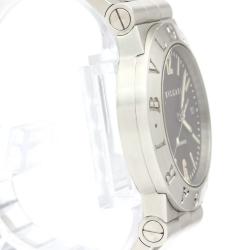 Pre Owned Bvlgari Black Stainless Steel LC 35 S Diagono Automatic Men's Wristwatch 35 mm
