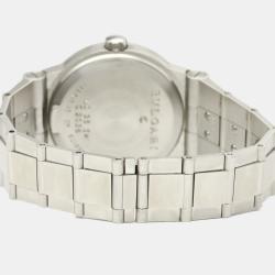 Pre Owned Bvlgari Black Stainless Steel LC 35 S Diagono Automatic Men's Wristwatch 35 mm