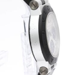 Bvlgari Silver Aluminium Diagono AC38TA Automatic Men's Wristwatch 38 mm