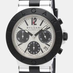 Bvlgari Silver Aluminium Diagono AC38TA Automatic Men's Wristwatch 38 mm