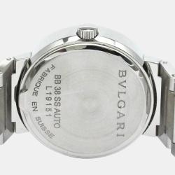 Pre Owned Bvlgari Silver Stainless Steel Bvlgari Bvlgari BB38SS Automatic Men's Wristwatch 38 mm
