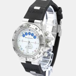 Bvlgari White Stainless Steel Diagono SD40SRE Automatic Men's Wristwatch 40 mm