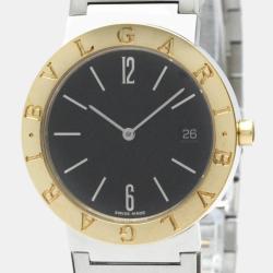 Bvlgari Black 18k Yellow Gold Stainless Steel Bvlgari Bvlgari BB33SGD Quartz Men's Wristwatch 33 mm