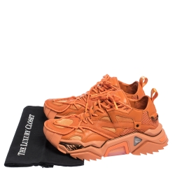 Calvin Klein Orange Leather, Rubber And Mesh Strike 205 Low-Top Sneakers Size 41
