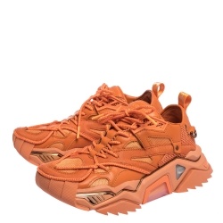 Calvin Klein Orange Leather, Rubber And Mesh Strike 205 Low-Top Sneakers Size 41
