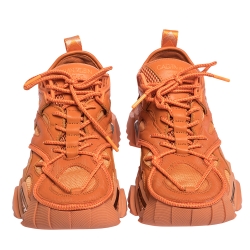 Calvin Klein Orange Leather, Rubber And Mesh Strike 205 Low-Top Sneakers Size 41