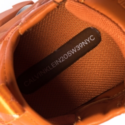 Calvin Klein Orange Leather, Rubber And Mesh Strike 205 Low-Top Sneakers Size 41