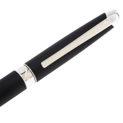 Caran d'Ache Léman Matte Black Silver Tone Ballpoint Pen