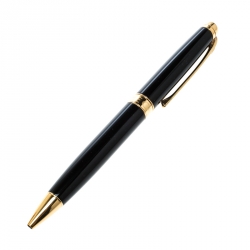 Caran d'Ache Leman Black Lacquer Gold Plated Ballpoint Pen