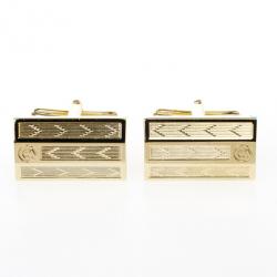 Caran D’Ache Gold Plated Ecridor Chevron Engraved Cufflinks