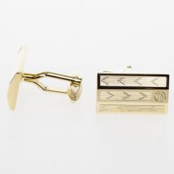 Caran D’Ache Gold Plated Ecridor Chevron Engraved Cufflinks