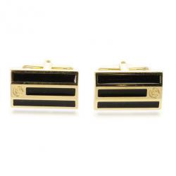 Caran D'Ache Black Enameled Gold Plated Cufflinks