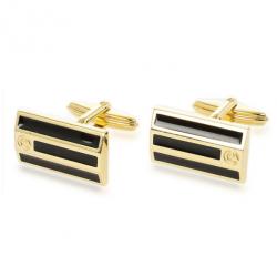 Caran D'Ache Black Enameled Gold Plated Cufflinks