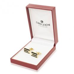 Caran D'Ache Black Enameled Gold Plated Cufflinks