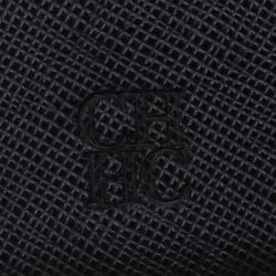 Pre Owned Carolina Herrera Red Monogram Leather Card Holder