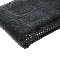 Carolina Herrera Black Monogram Leather Bifold Wallet