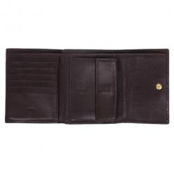 Pre Owned Carolina Herrera Monogram Embossed Flap Wallet