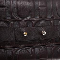 Pre Owned Carolina Herrera Monogram Embossed Flap Wallet
