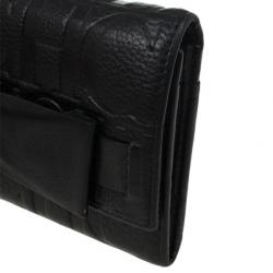 Carolina Herrera CH Black Leather Gigi Continental Wallet