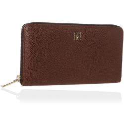 Pre Owned Carolina Herrera Large Brown Leather Zip Around Wallet
