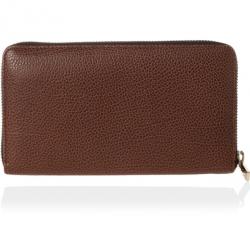 Pre Owned Carolina Herrera Large Brown Leather Zip Around Wallet