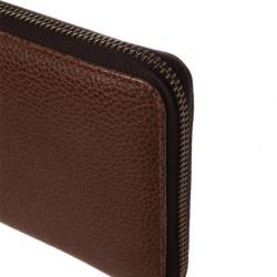 Pre Owned Carolina Herrera Large Brown Leather Zip Around Wallet