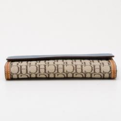 Pre Owned Carolina Herrera Monogram Canvas and Leather Continental Wallet